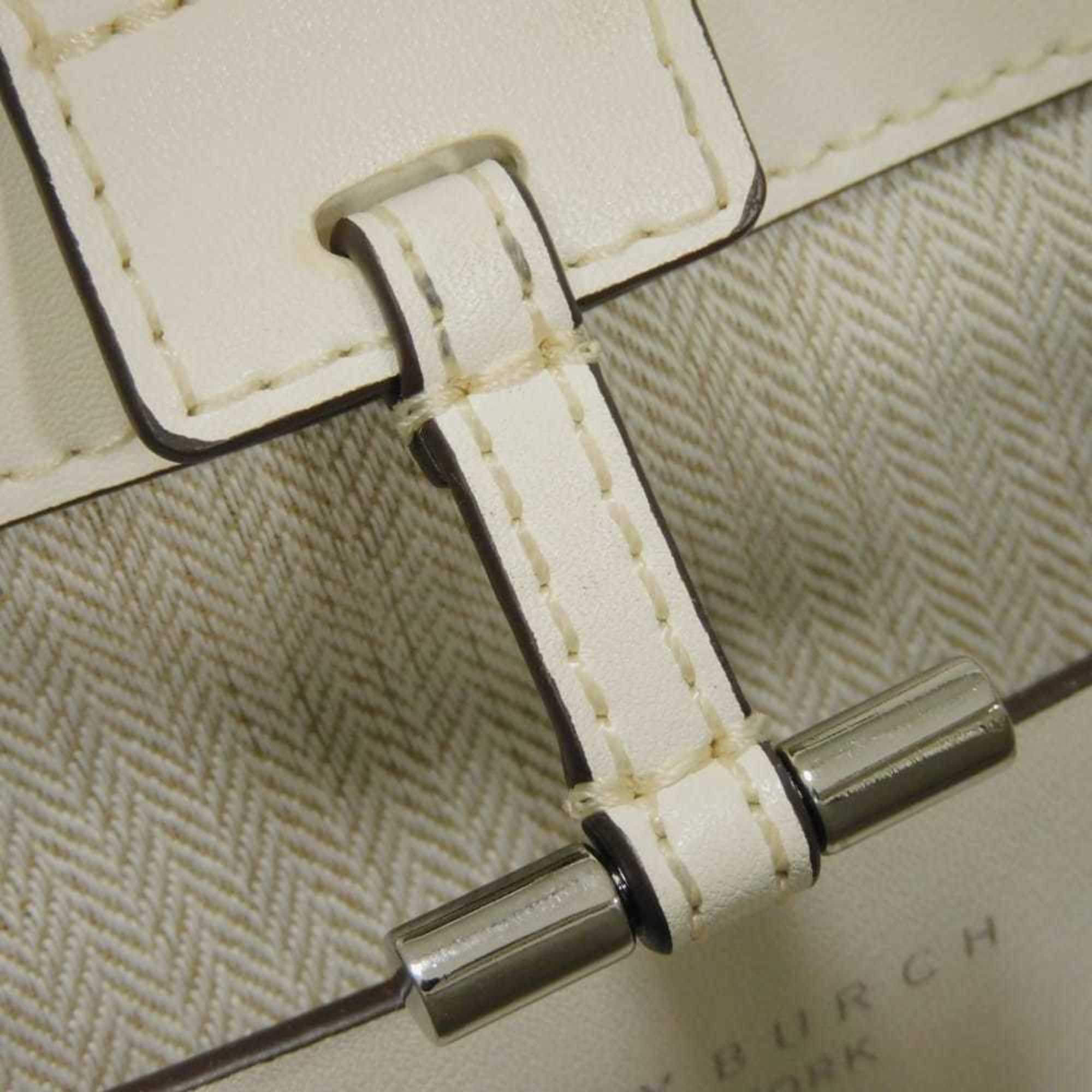 Tory Burch White Leather Handbag Shoulder Bag (Pre-Owned)