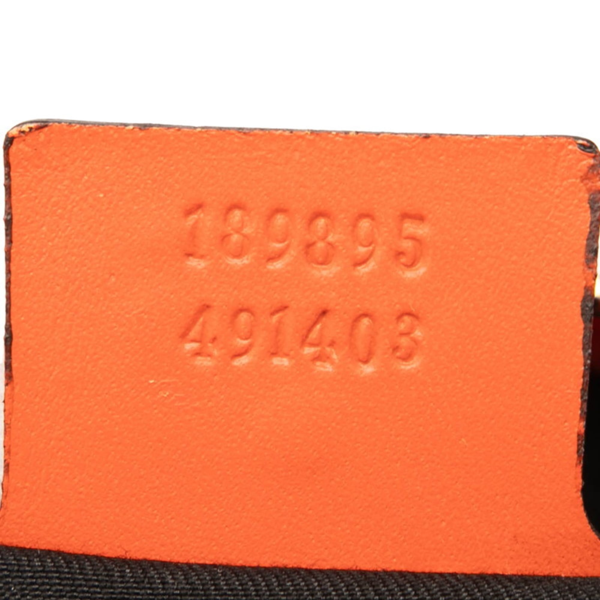 Gucci Black Orange White Pvc Leather Handbag (Pre-Owned)