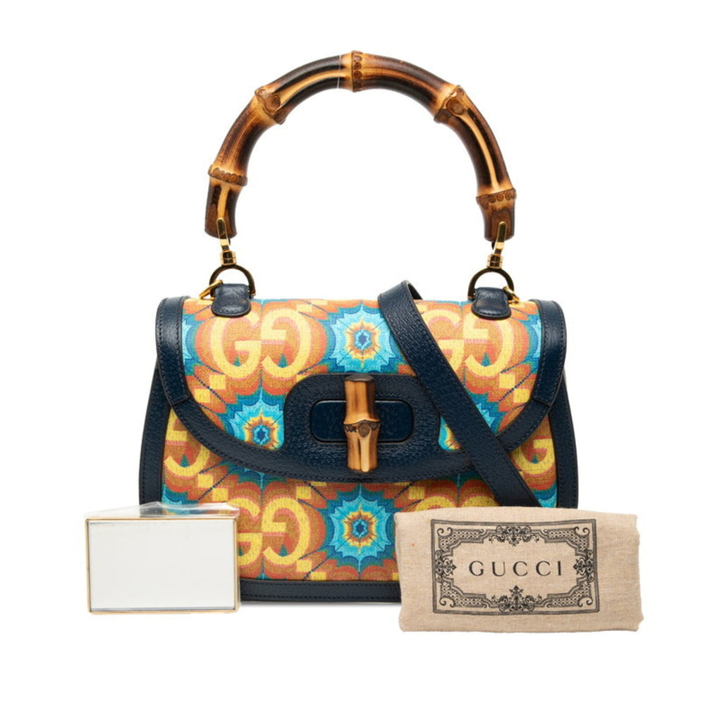 Gucci Multi-Color Navy Pvc Leather Handbag Shoulder Bag (Pre-Owned)