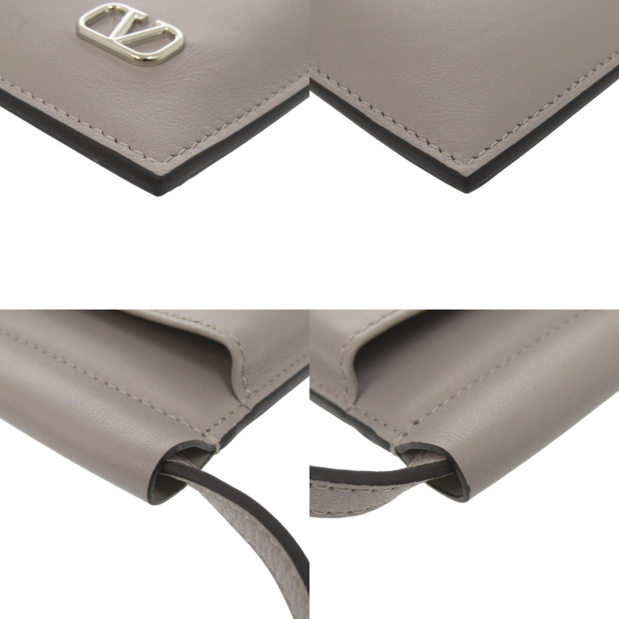 Valentino Garavani Gray Leather Phone Wallet (Pre-Owned)