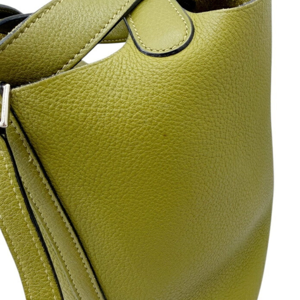 Hermes Anis Green Taurillon Clemence Leather Handbag (Pre-Owned)