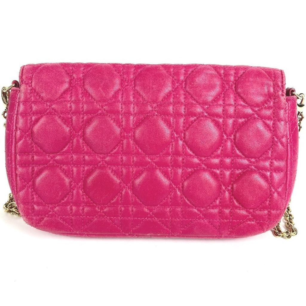 Christian Dior Pink Leather Clutch Bag Shoulder Bag (Pre-Owned)