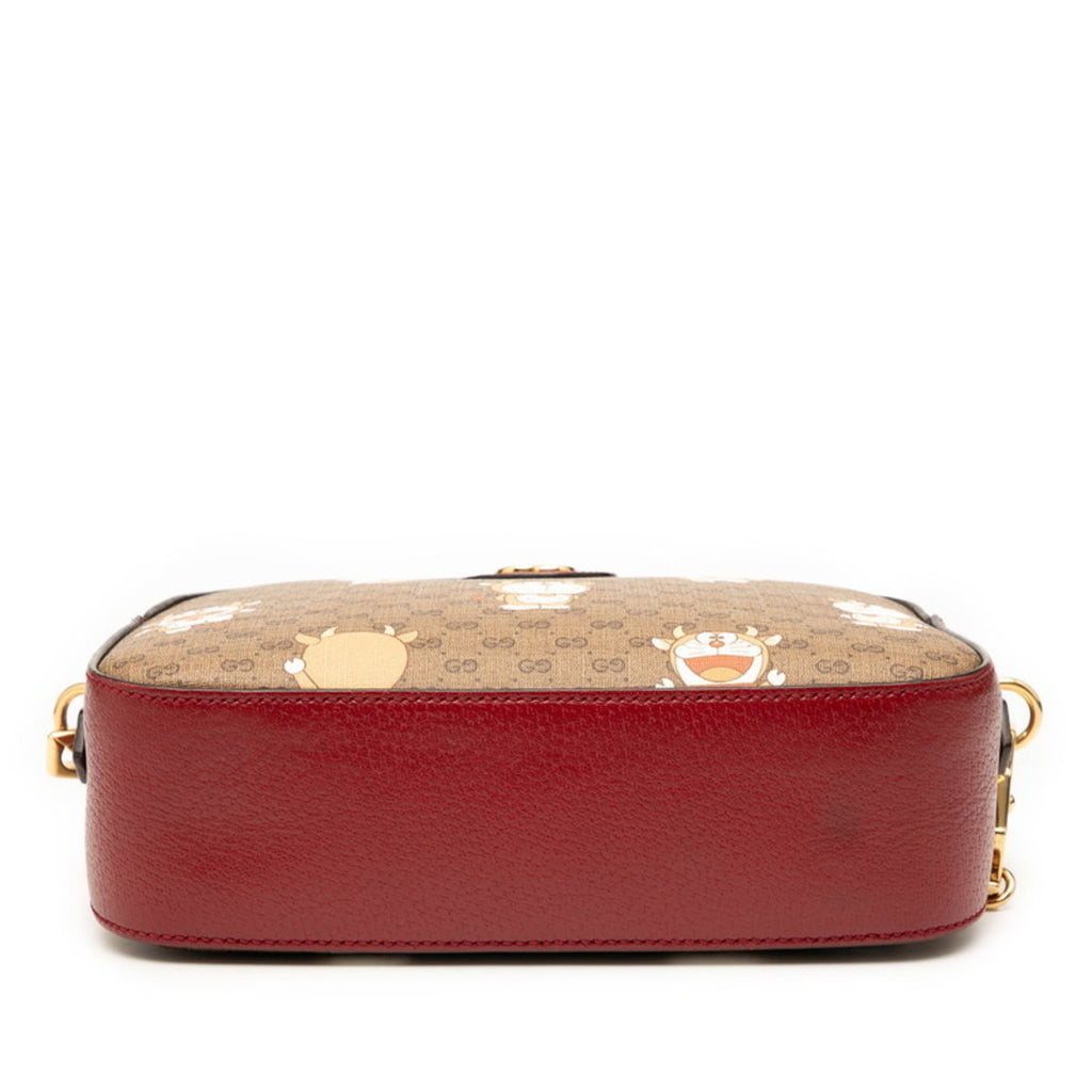 Gucci Brown Red Color Pvc Leather Shoulder Bag (Pre-Owned)