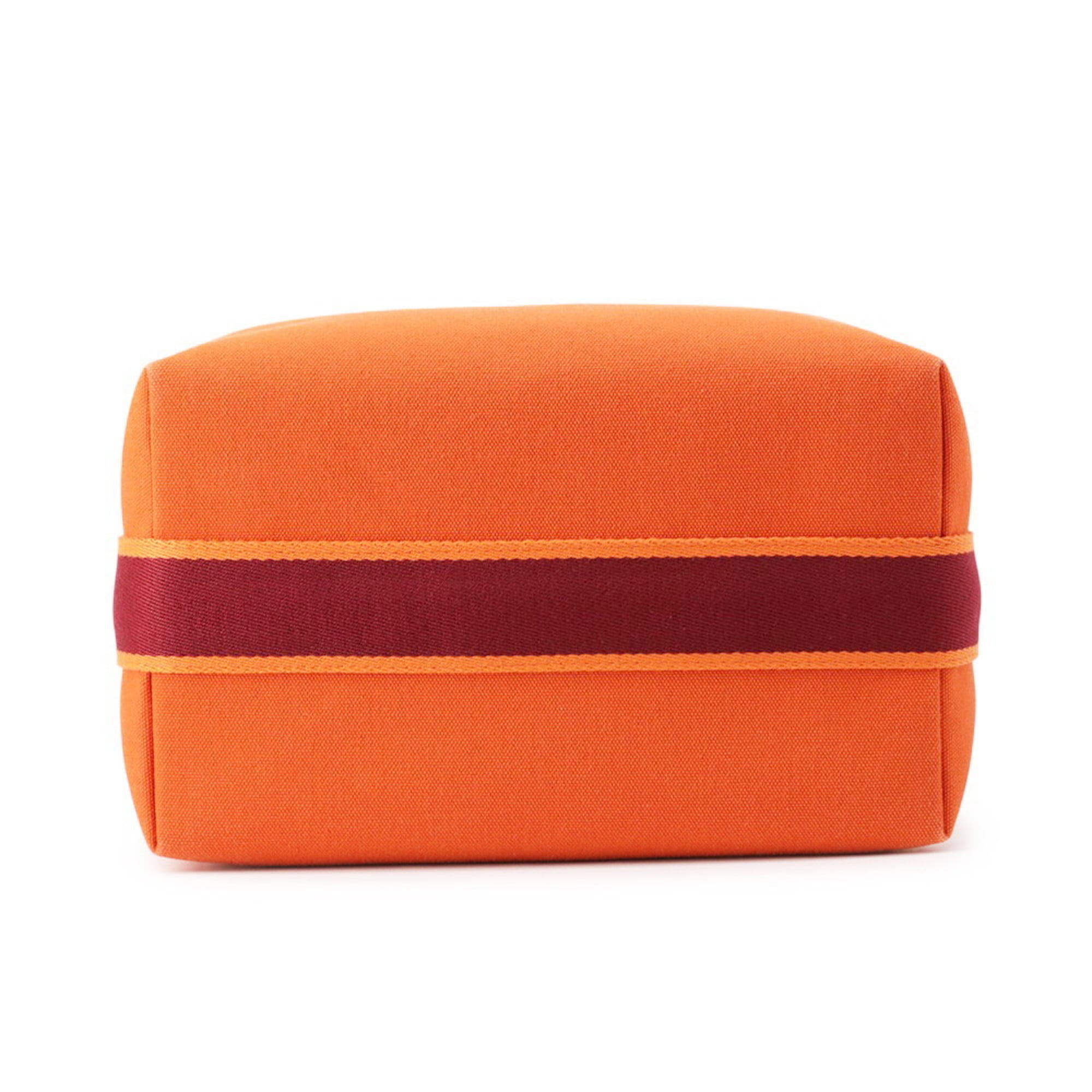 Hermes Bordeaux Orange Canvas Pouch (Pre-Owned)