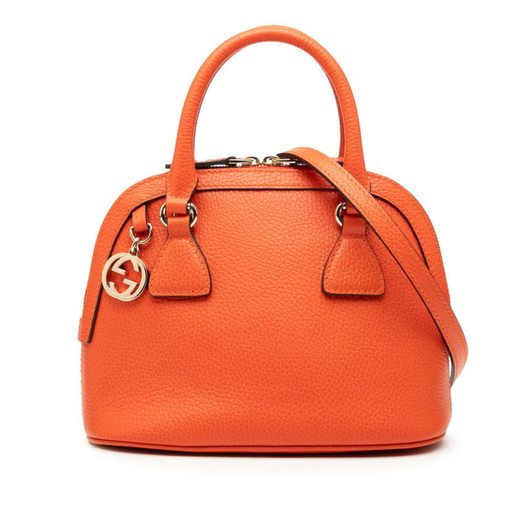 Gucci Orange Leather Handbag Shoulder Bag (Pre-Owned)