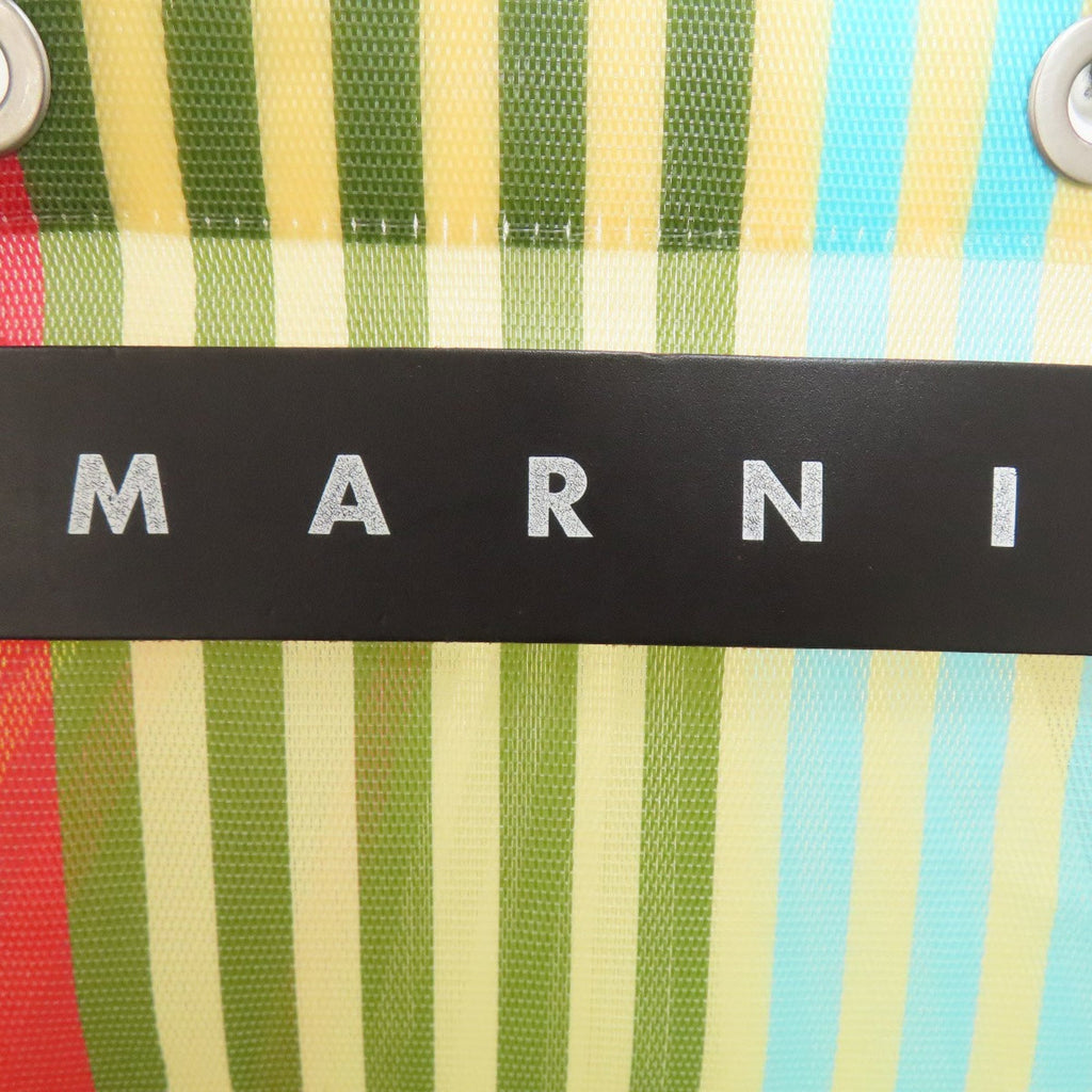 Marni Light Blue Red Color Yellow Nylon Handbag (Pre-Owned)