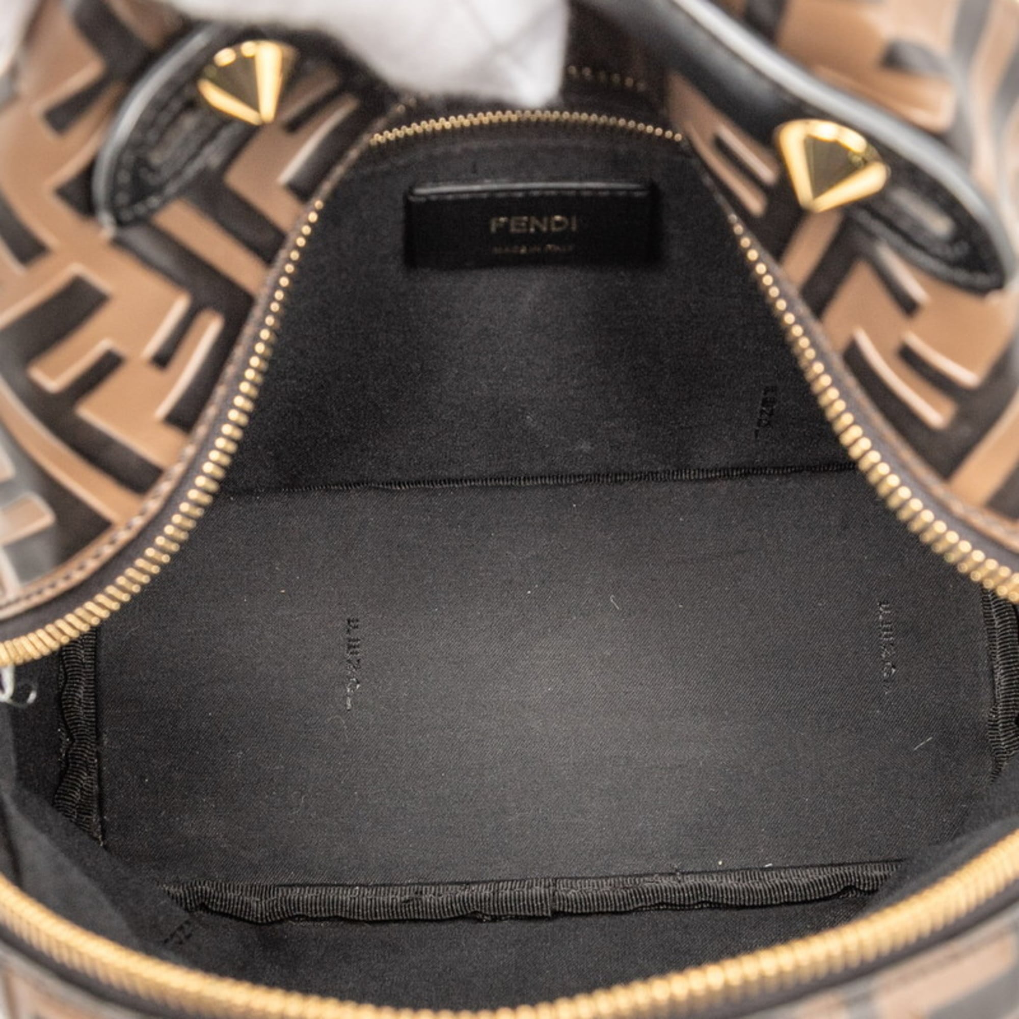 Fendi Black Brown Leather Backpack (Pre-Owned)