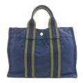 Hermes Green Navy Canvas Handbag (Pre-Owned)