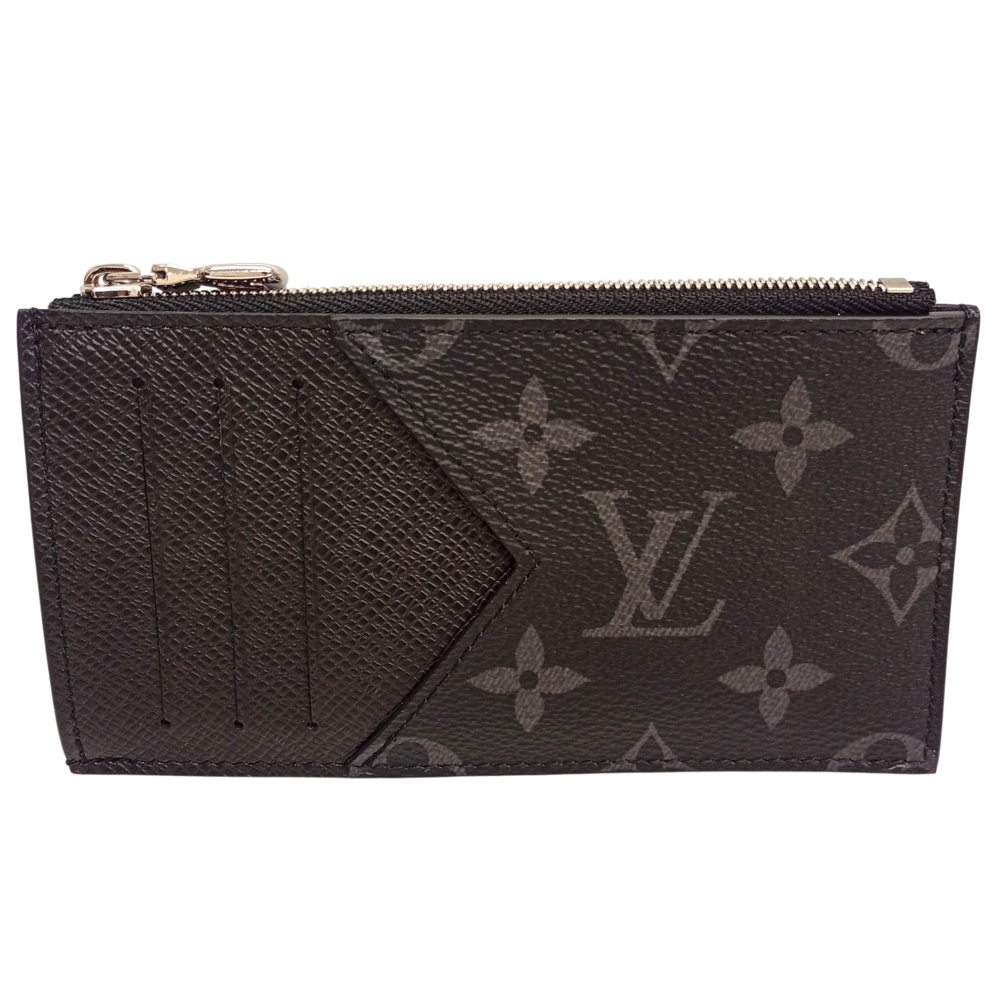 Louis Vuitton Noir Monogram Canvas Taiga Leather Leather Coin Purse/Coin Case (Pre-Owned)