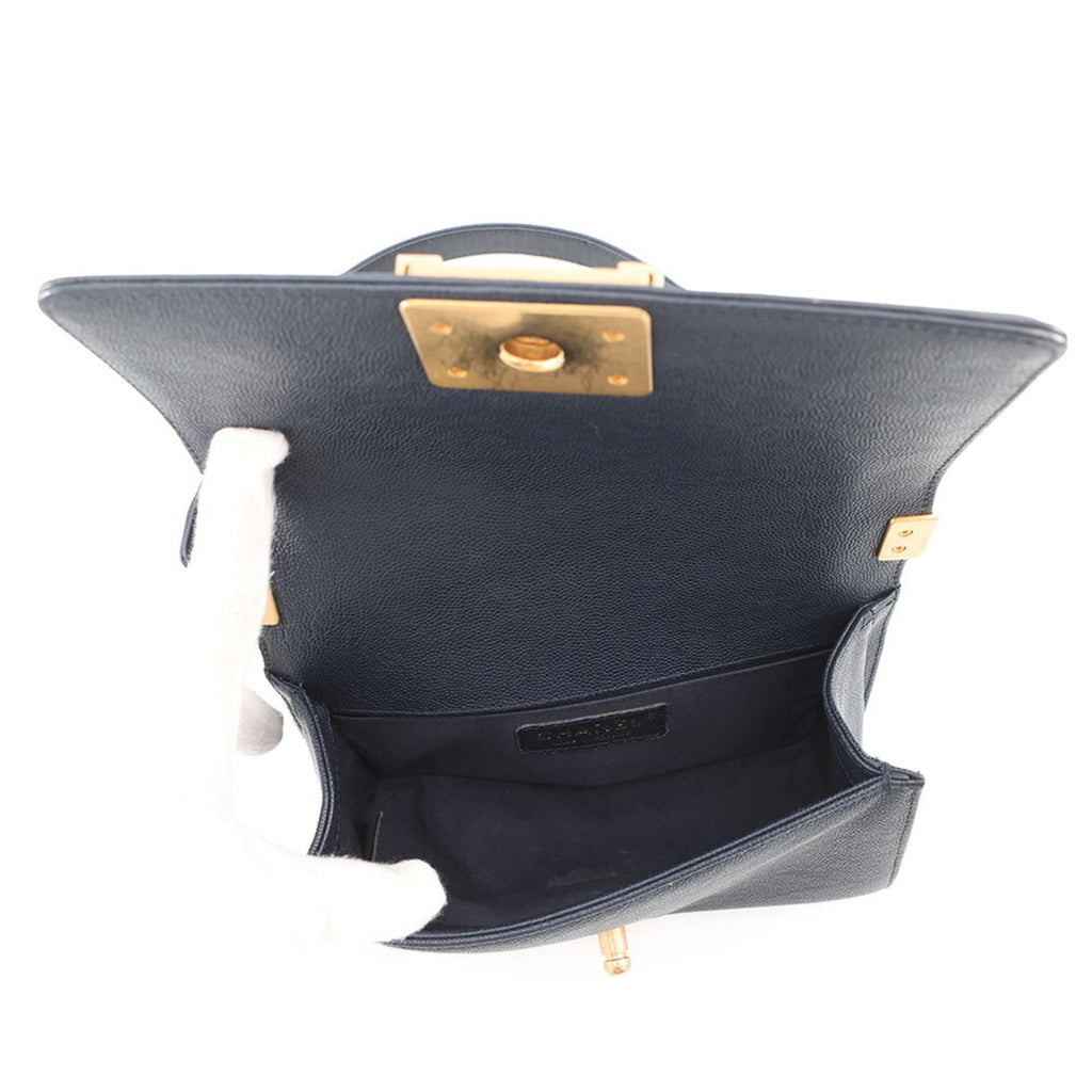 Chanel Matelasse Navy Grained Calfskin Shoulder Bag (Pre-Owned)