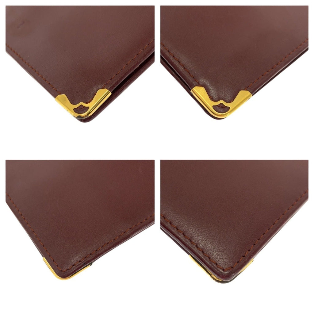Cartier Wine Red Leather Long Wallet (Bi-Fold) (Pre-Owned)