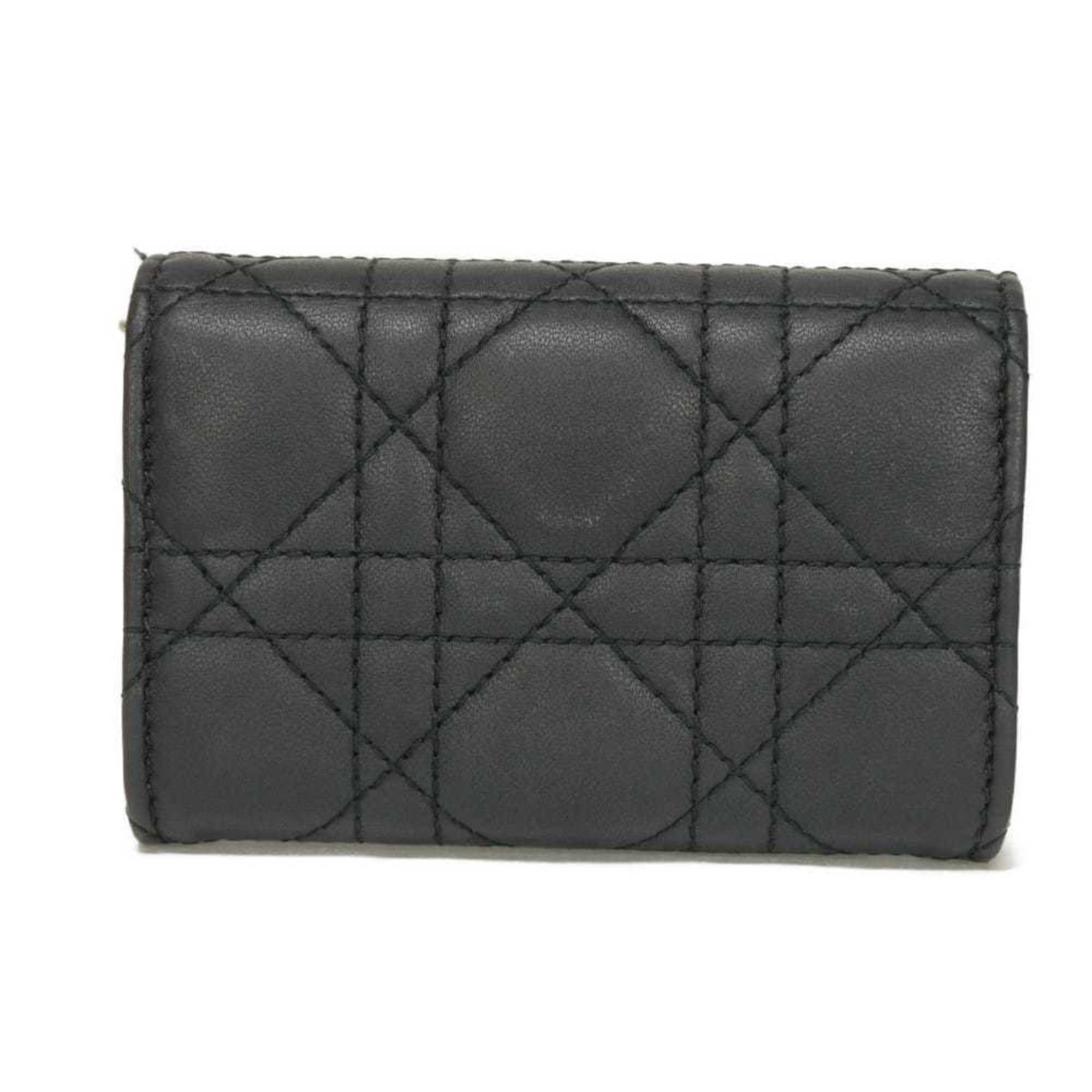 Christian Dior Black Leather Wallet (Bi-Fold) (Pre-Owned)