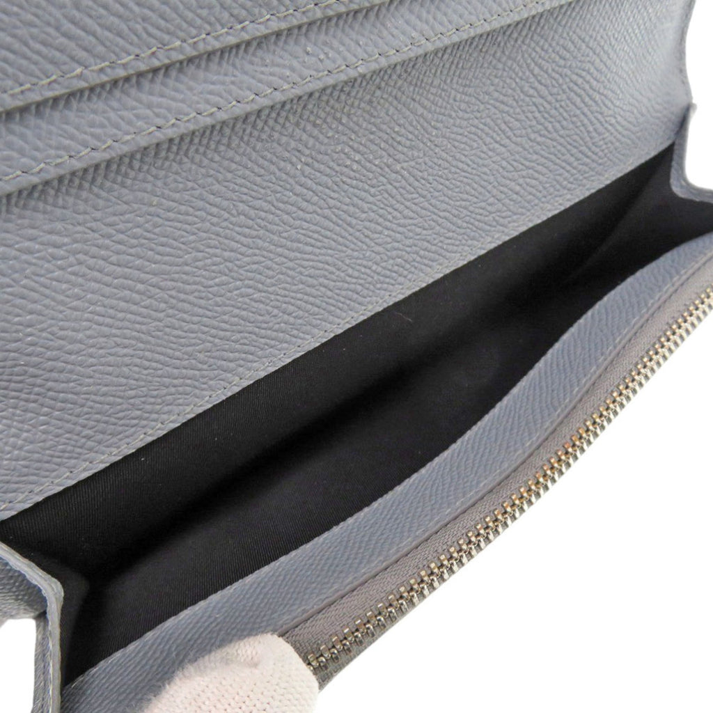 Burberry Gray Leather Long Wallet (Bi-Fold) (Pre-Owned)