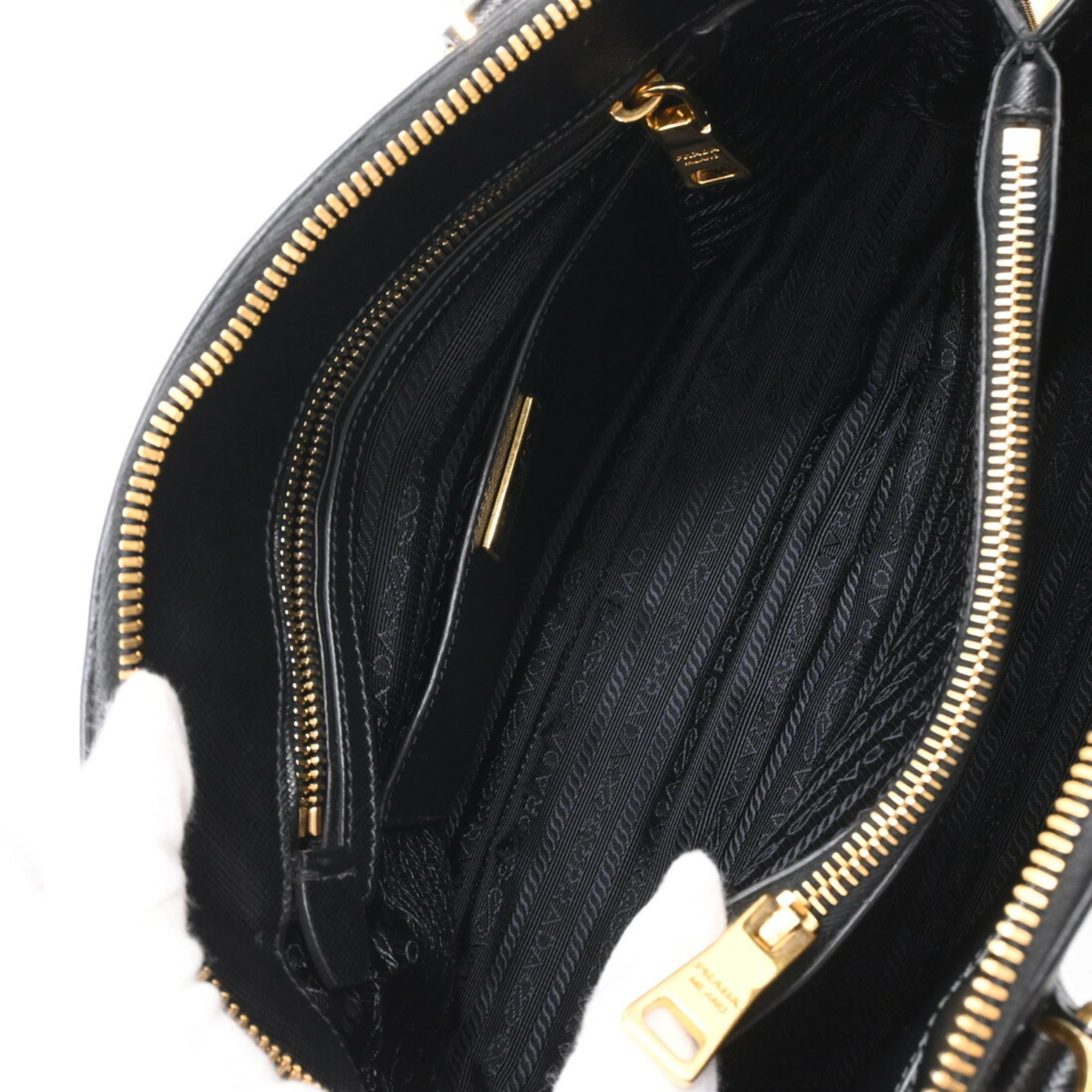 Prada Black Saffiano Triangle Handbag (Pre-Owned)