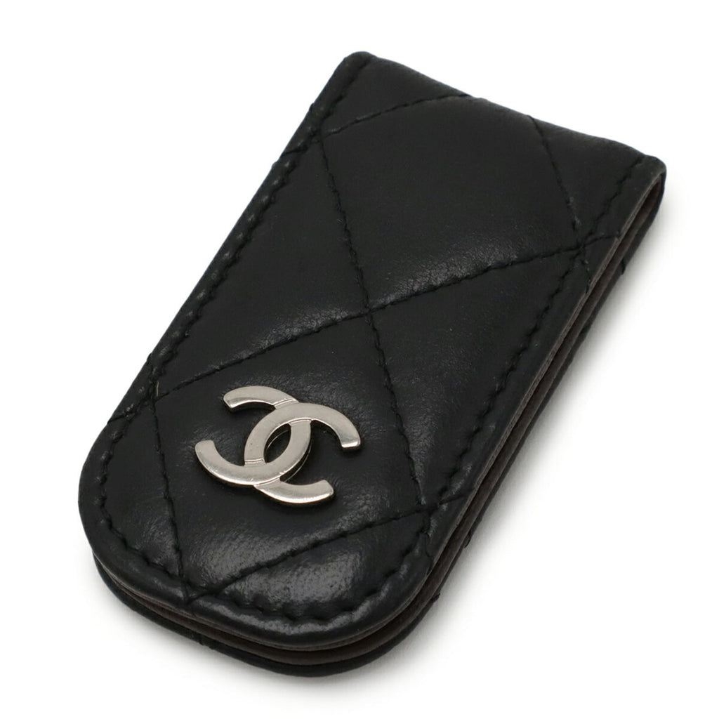 Chanel Matelasse Black Leather Money Clip (Pre-Owned)