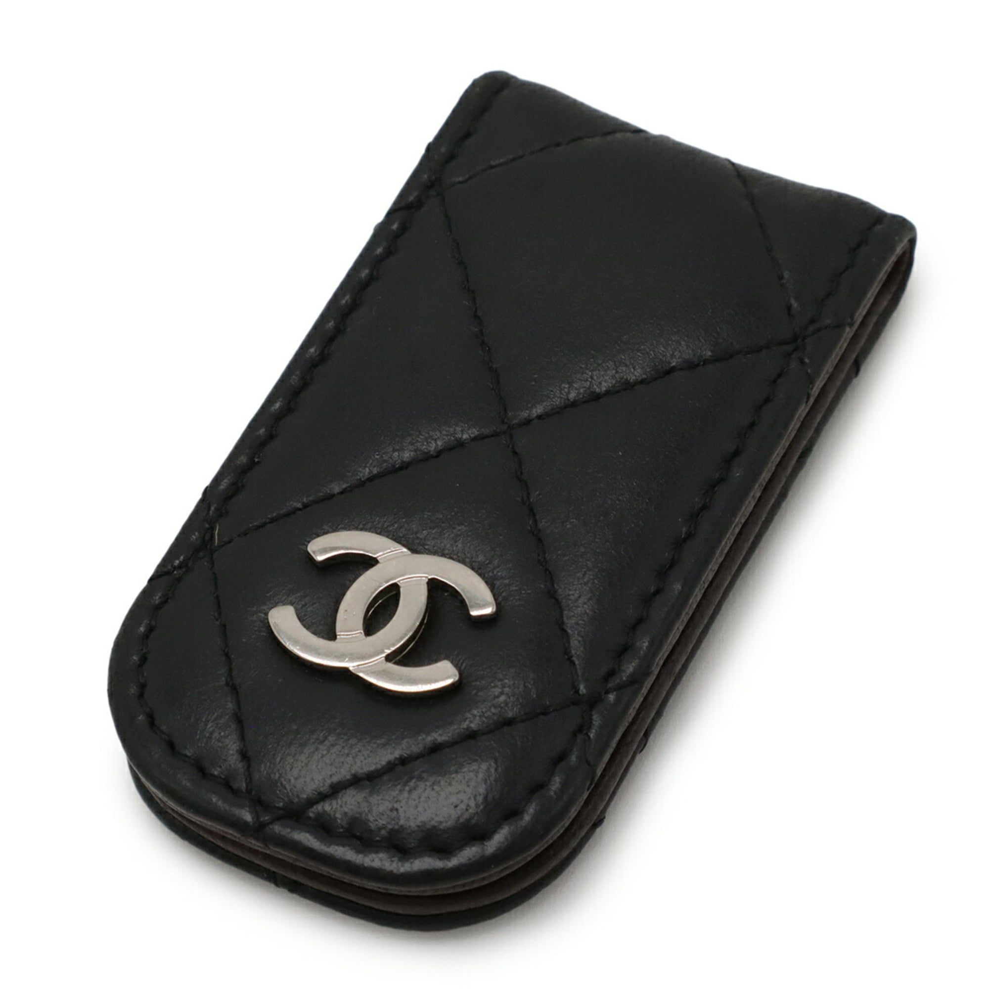 Chanel Matelasse Black Leather Money Clip (Pre-Owned)