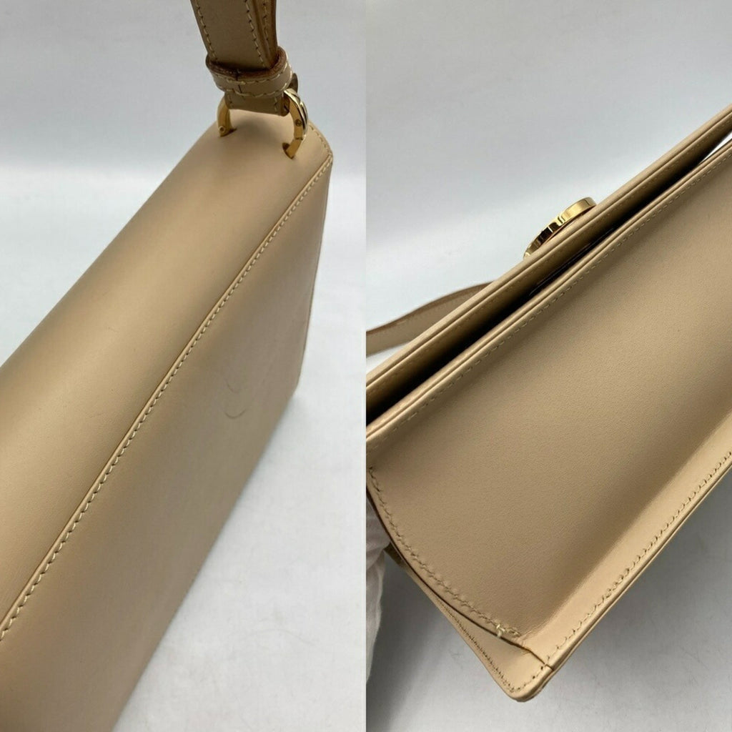 Salvatore Ferragamo Beige Leather Shoulder Bag (Pre-Owned)