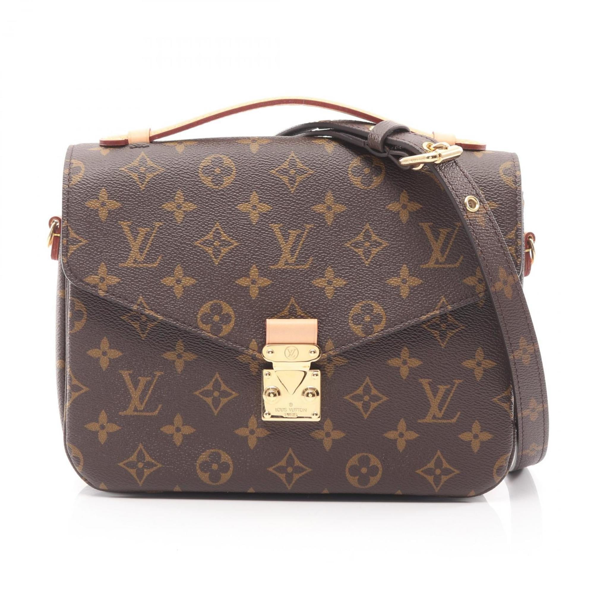 Louis Vuitton Brown Pvc Coated Canvas Leather Handbag Pochette (Pre-Owned)