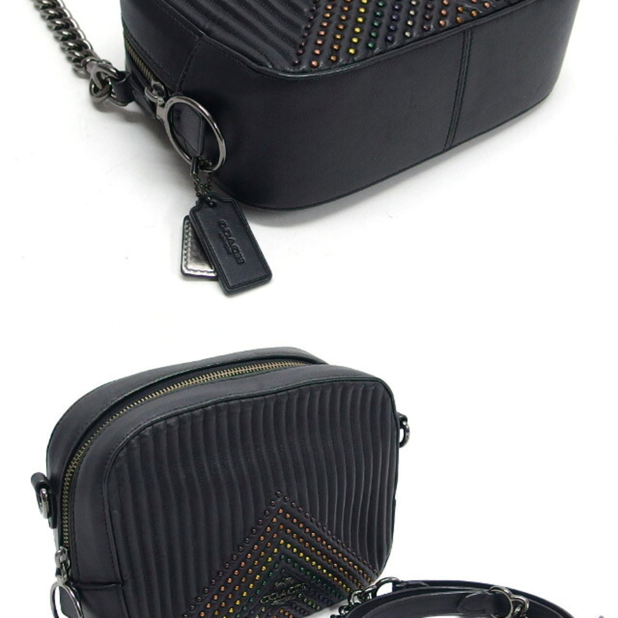 Coach Black Leather Clutch Bag Shoulder Bag (Pre-Owned)