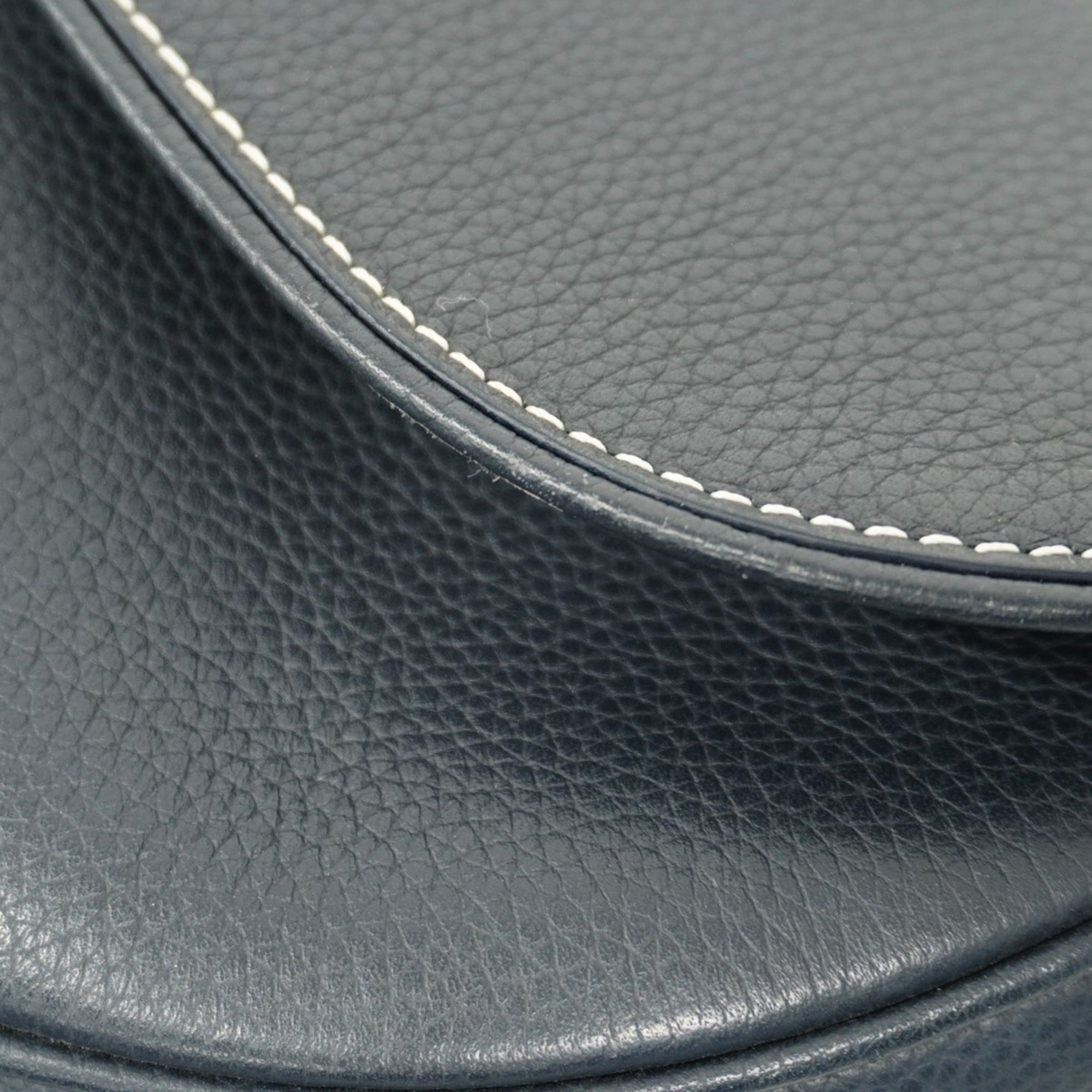 Christian Dior Navy Leather Saddle Bag Shoulder Bag (Pre-Owned)