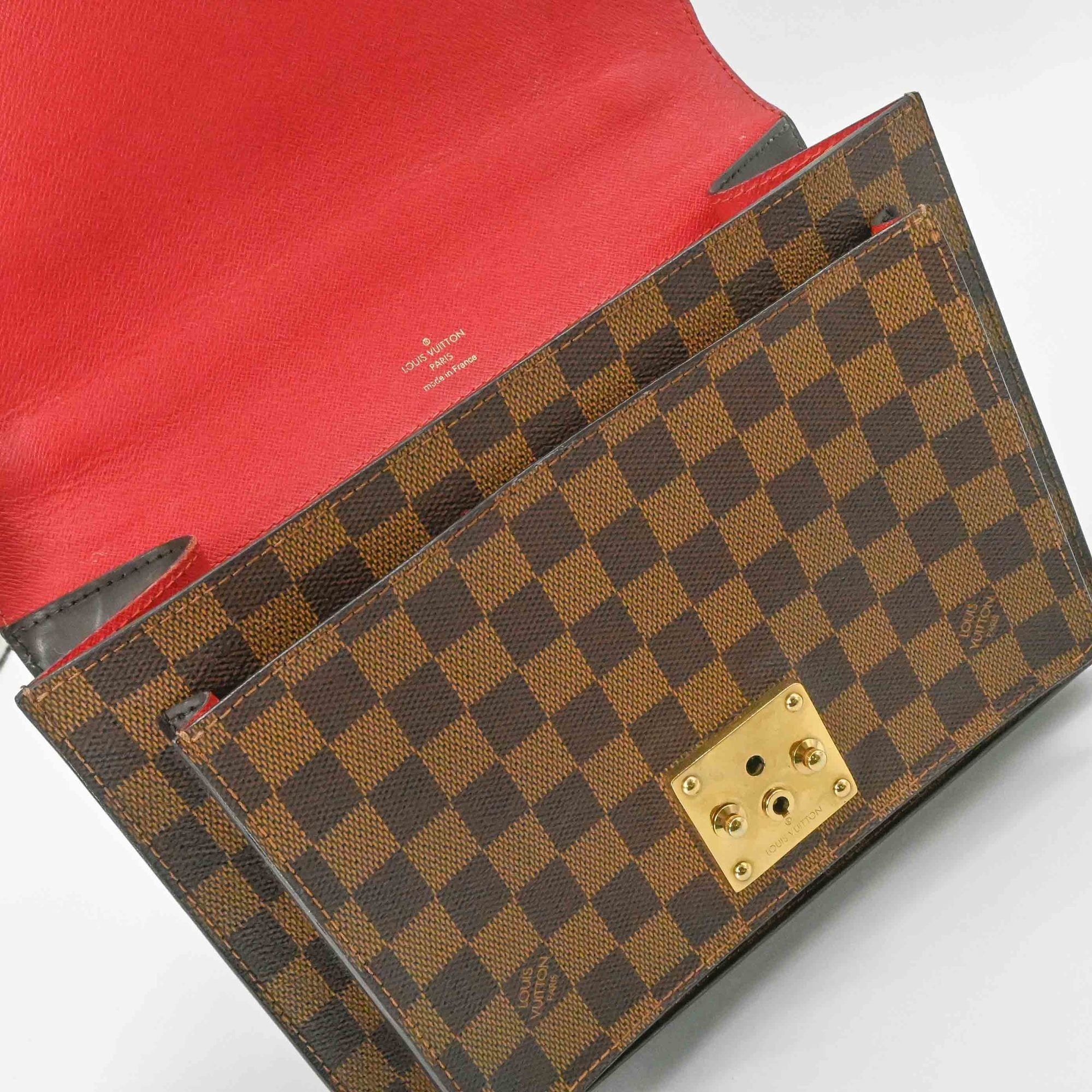 Louis Vuitton Brown Damier Canvas Damier Canvas Leather Handbag (Pre-Owned)