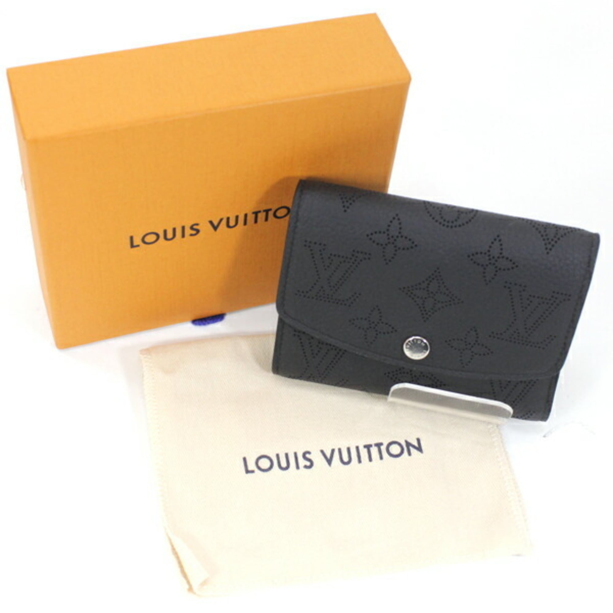 Louis Vuitton Black Mahina Leather Wallet (Tri-Fold) (Pre-Owned)