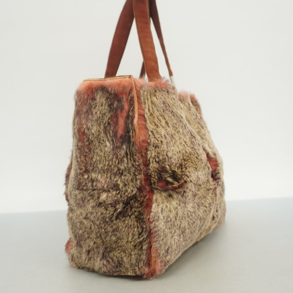 Chanel Beige Bordeaux Fur Tote Bag (Pre-Owned)