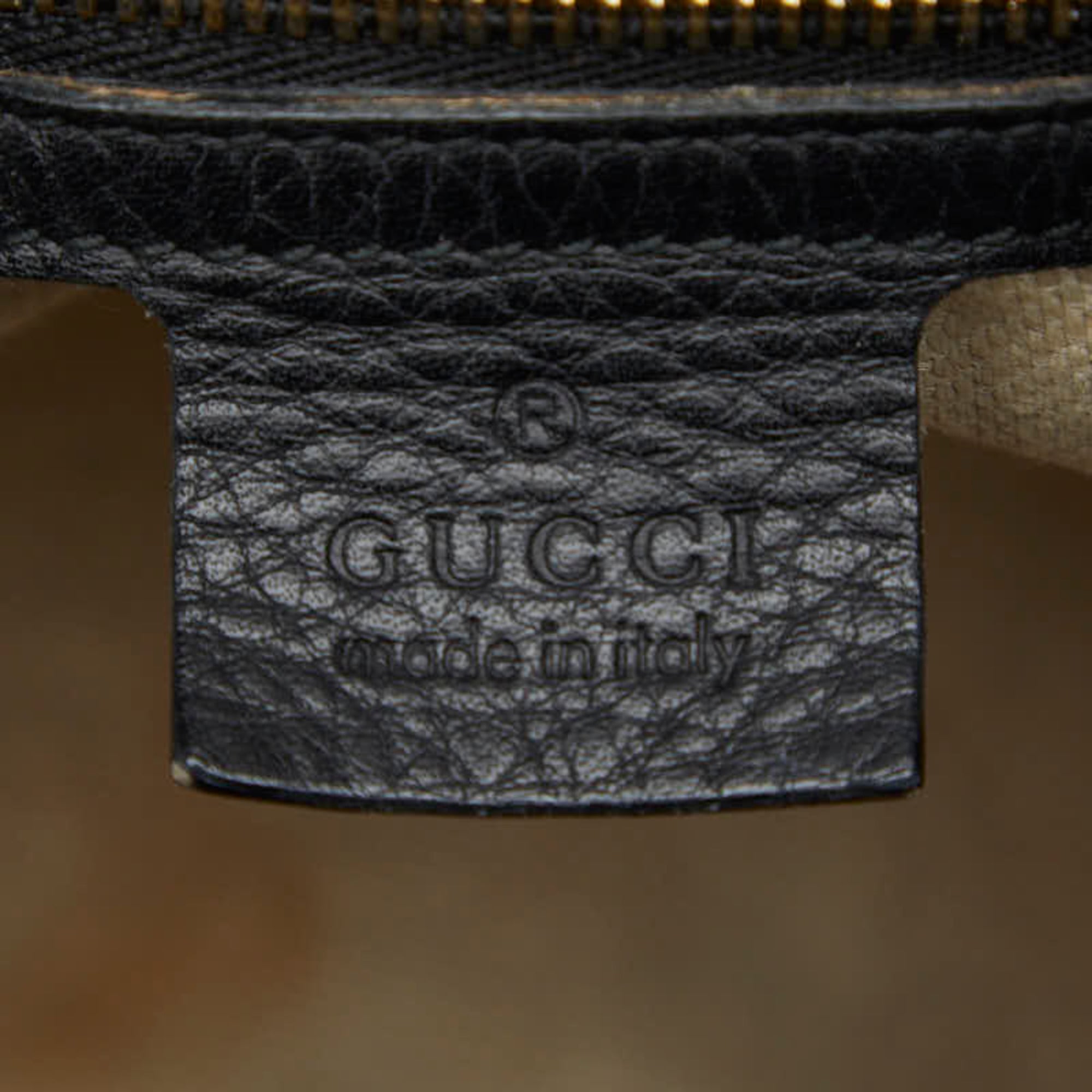 Gucci Black Leather Shoulder Bag Tote Bag (Pre-Owned)