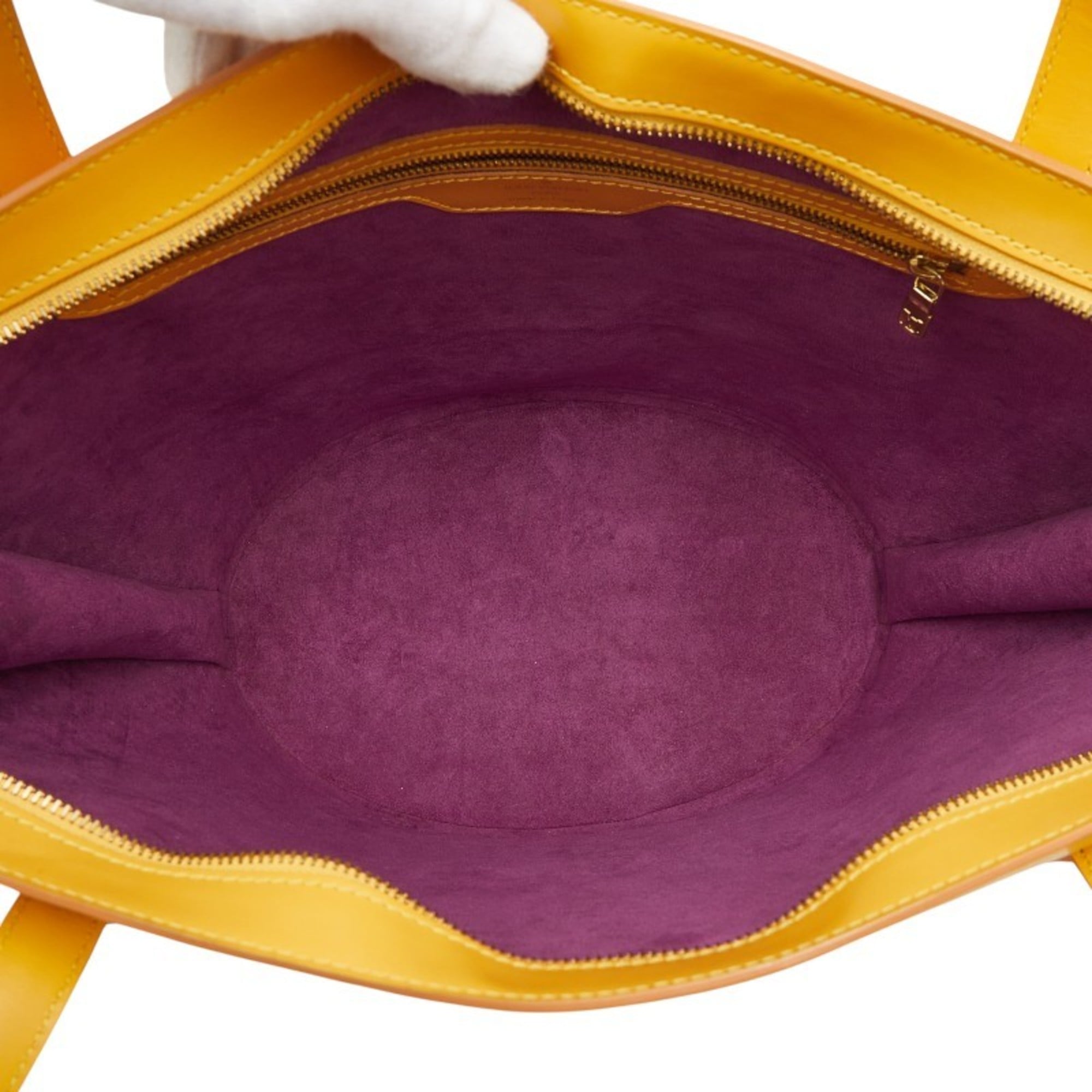 Louis Vuitton Yellow Leather Shoulder Bag Tote Bag (Pre-Owned)
