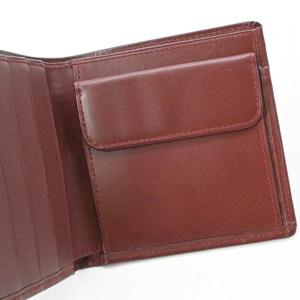 Cartier Bordeaux Red Color Leather Wallet (Bi-Fold) (Pre-Owned)