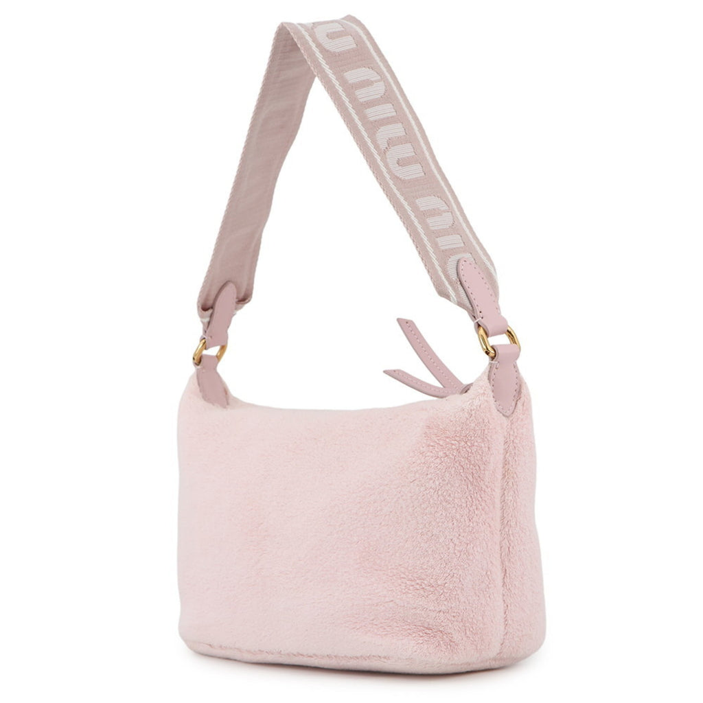 Miu Miu Pink Pile Fabric Leather Handbag (Pre-Owned)