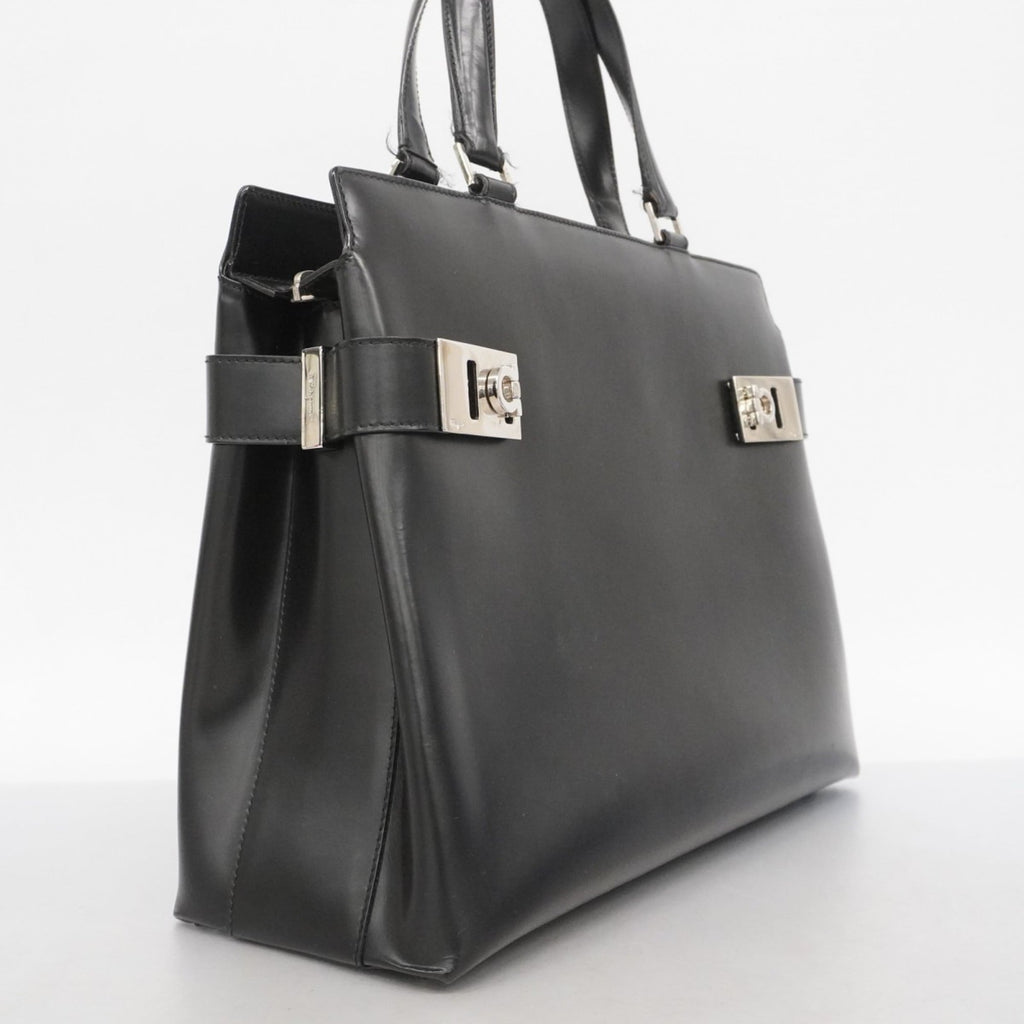 Salvatore Ferragamo Black Leather Handbag (Pre-Owned)
