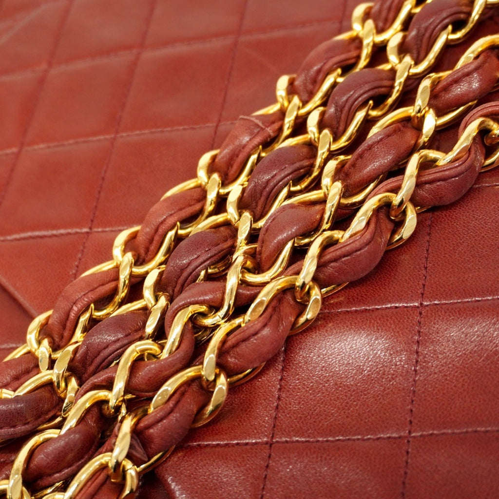 Chanel Bordeaux Leather Shoulder Bag (Pre-Owned)