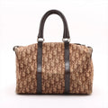 Christian Dior Brown Leather Canvas Handbag (Pre-Owned)