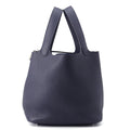 Hermes Picotin Blue Nuit Taurillon Clemence Leather Handbag (Pre-Owned)
