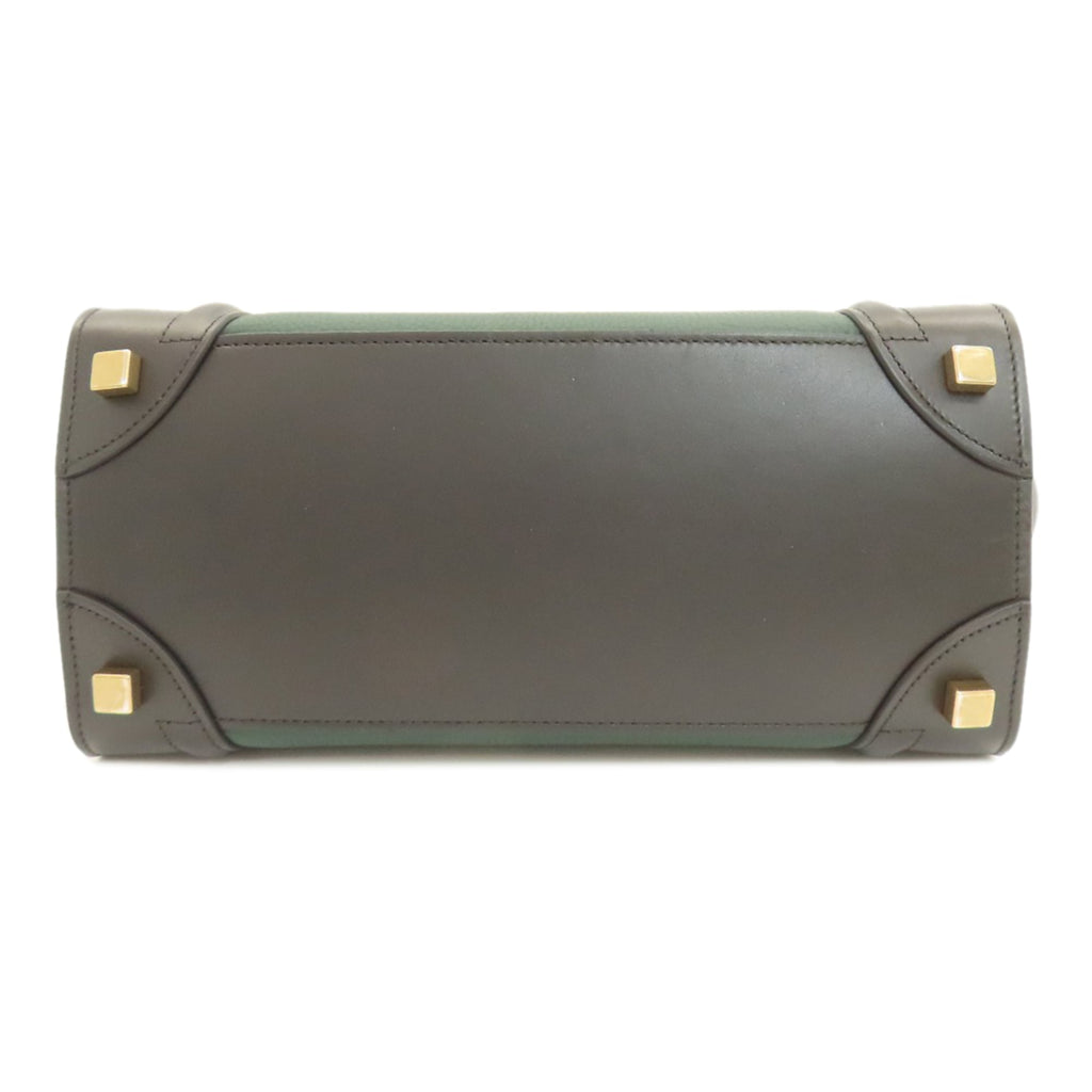 Celine Black Green Leather Handbag (Pre-Owned)