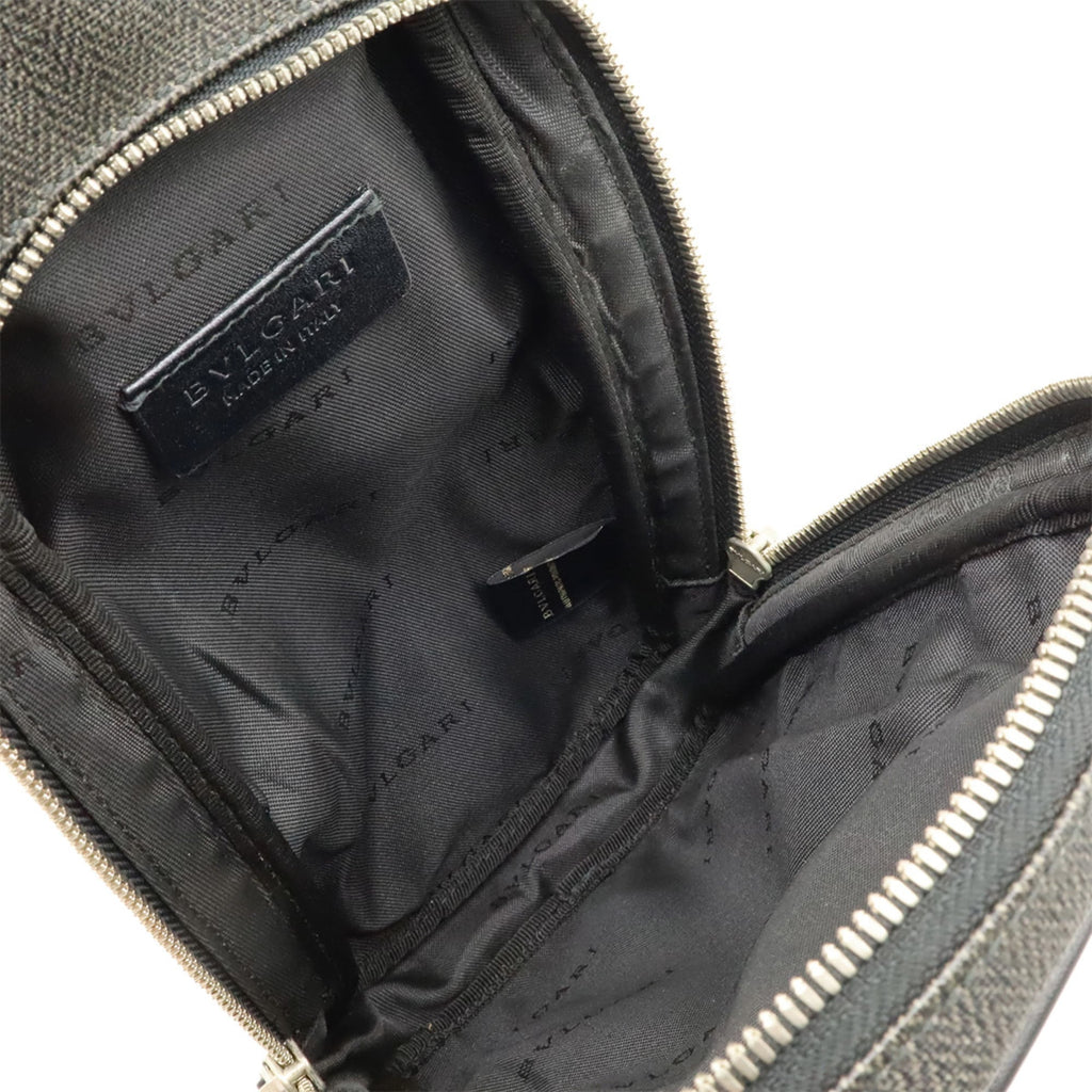 Bvlgari Black Gray Pvc Leather Shoulder Bag Sling Bag (Pre-Owned)