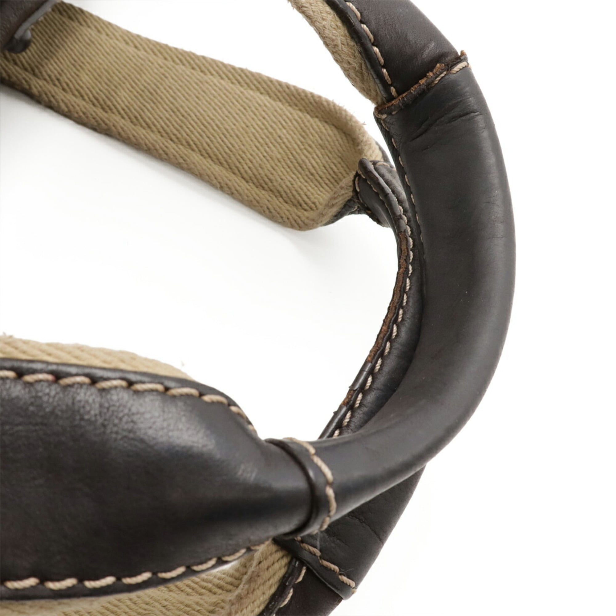 Loewe Brown Dark Brown Leather Boston Bag Shoulder Bag (Pre-Owned)