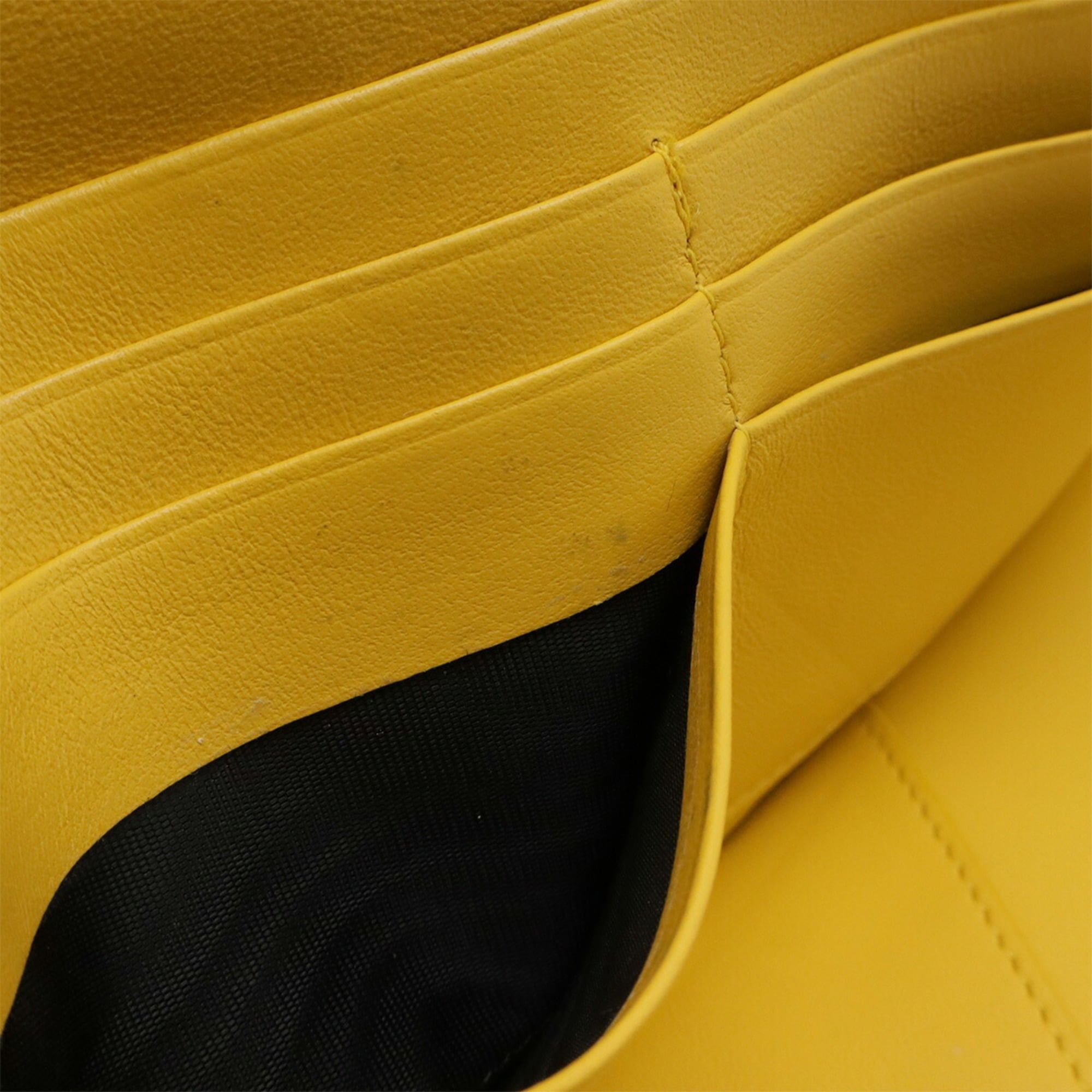 Fendi Black Yellow Leather Clutch Bag Pochette Shoulder Bag (Pre-Owned)