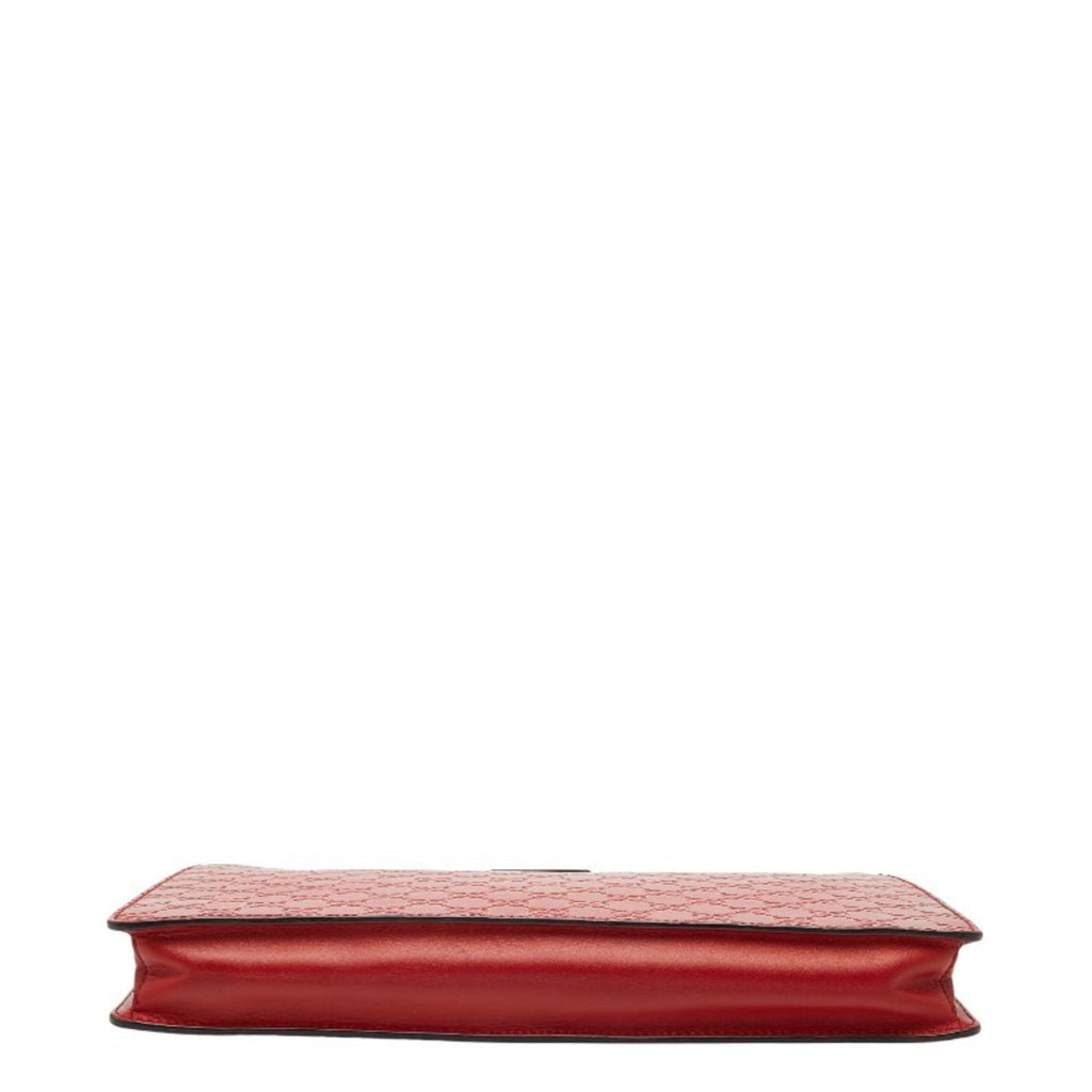 Gucci Red Color Leather Clutch Bag (Pre-Owned)