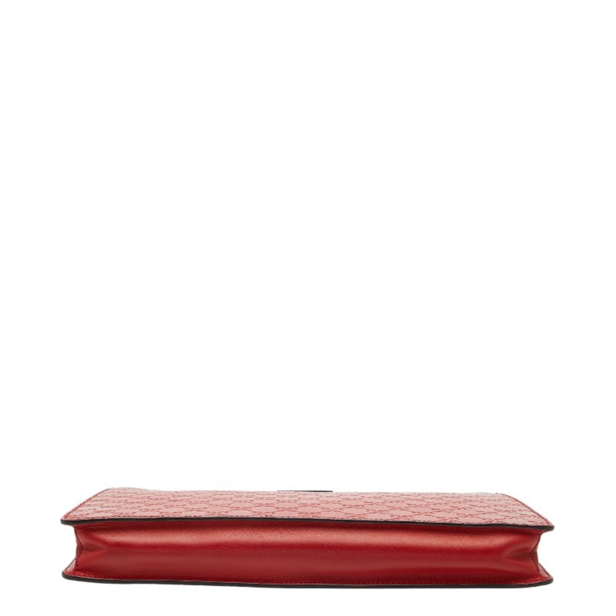 Gucci Red Color Leather Clutch Bag (Pre-Owned)