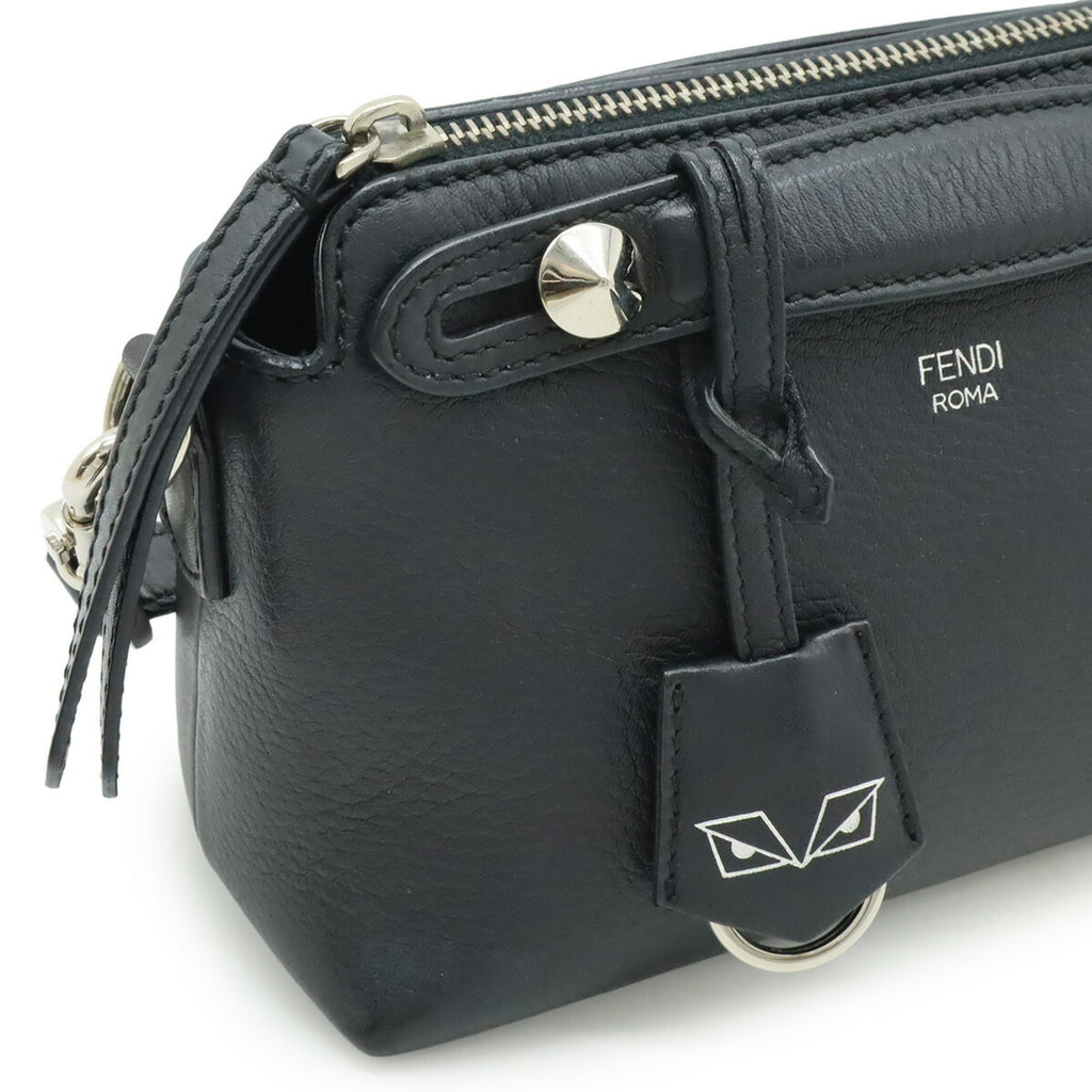 Fendi By The Way Black Leather Handbag Shoulder Bag (Pre-Owned)