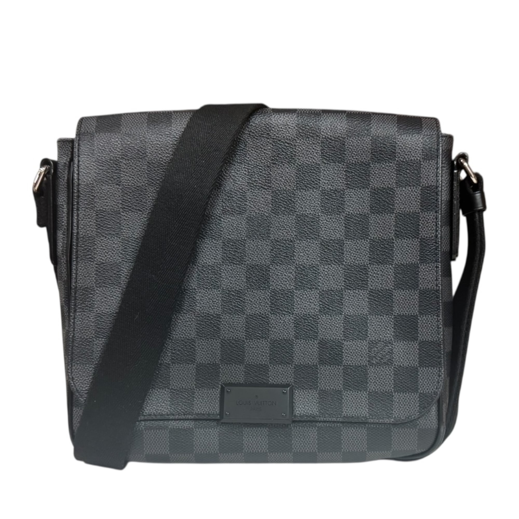 Louis Vuitton Black Gray Damier Graphite Shoulder Bag (Pre-Owned)