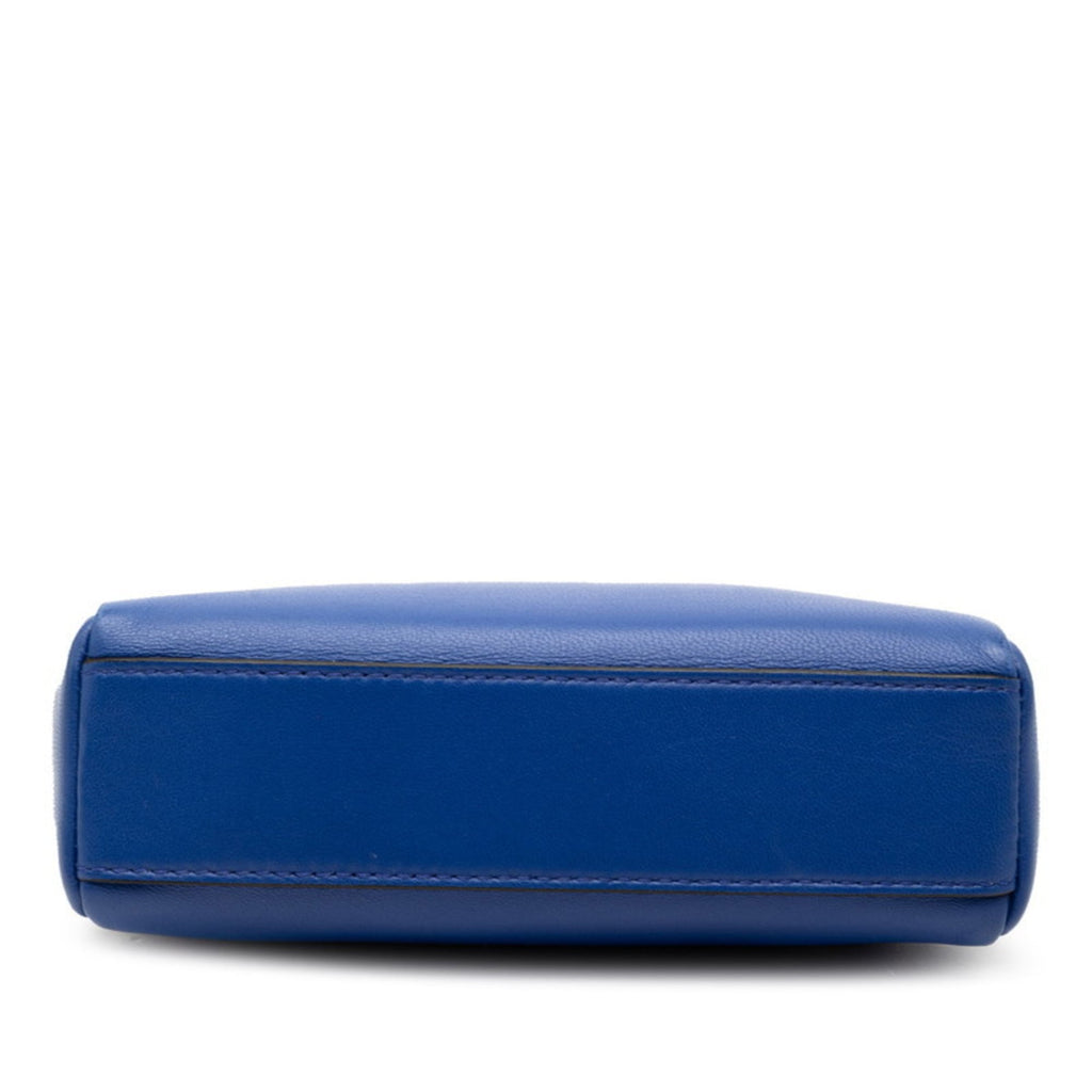 Fendi Blue Leather Handbag Shoulder Bag (Pre-Owned)