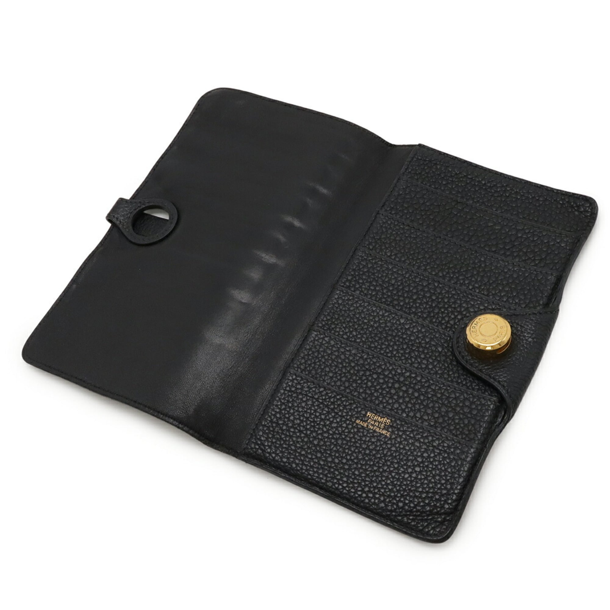 Hermes Black Togo Leather Long Bill Wallet (Bi-Fold) (Pre-Owned)