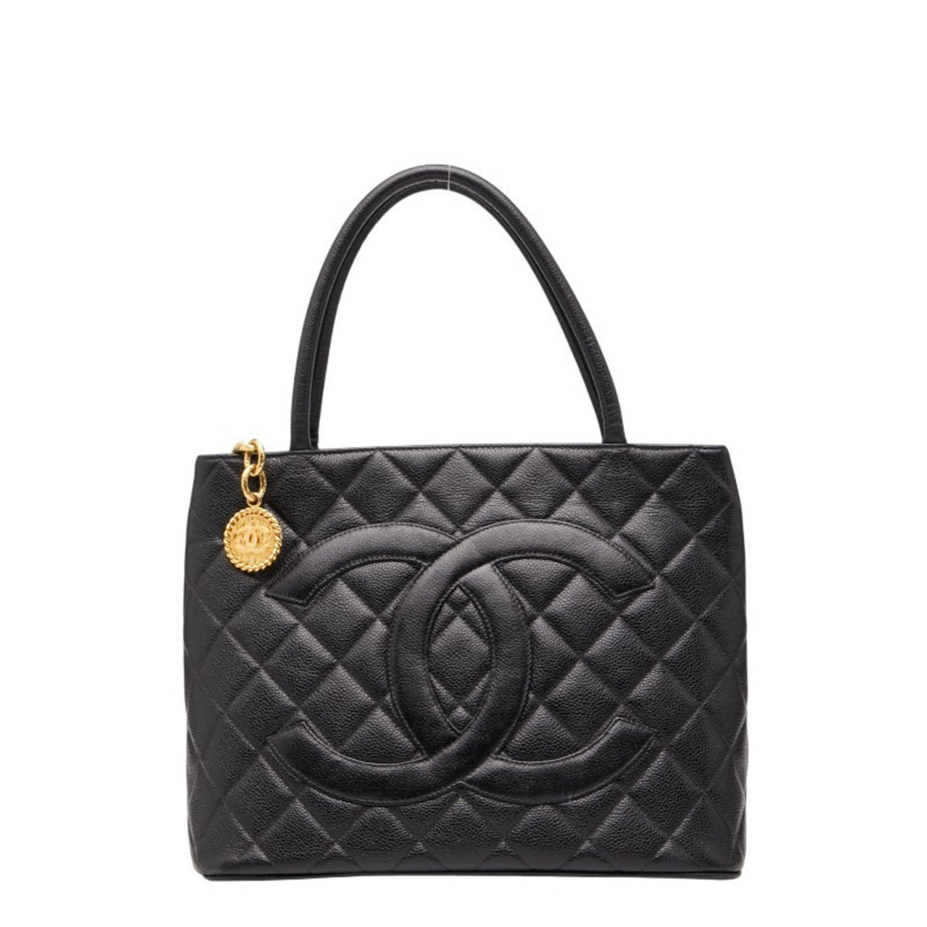 Chanel Black Grained Calfskin Tote Bag (Pre-Owned)