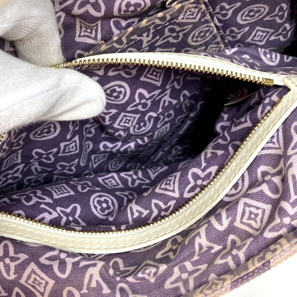 Louis Vuitton Lilac Purple White Canvas Leather Shoulder Bag Tote Bag (Pre-Owned)
