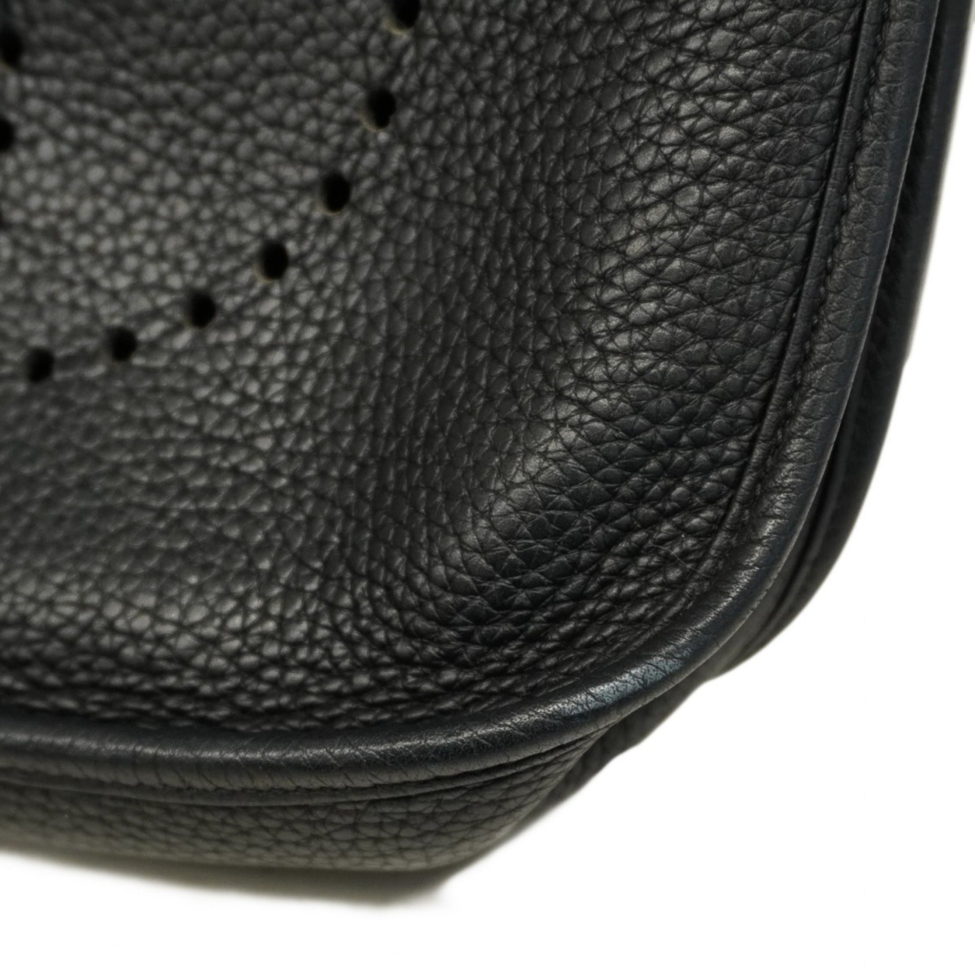 Hermes Black Taurillon Clemence Leather Shoulder Bag (Pre-Owned)