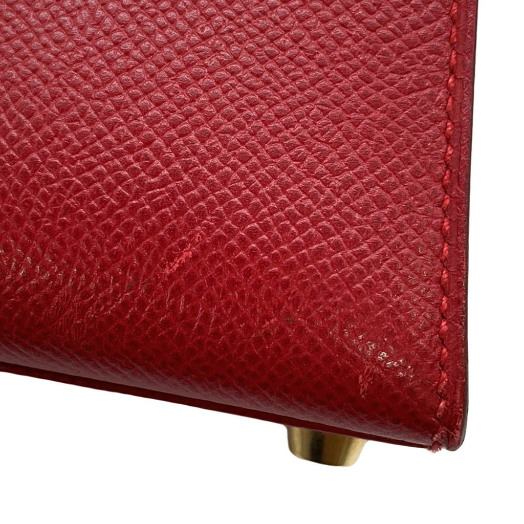Hermes Kelly Rouge Vif Courchevel Leather Handbag (Pre-Owned)