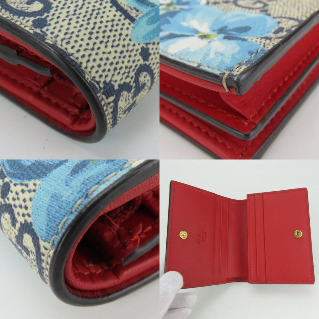 Gucci Beige Blue Gg Supreme Canvas Wallet (Bi-Fold) (Pre-Owned)
